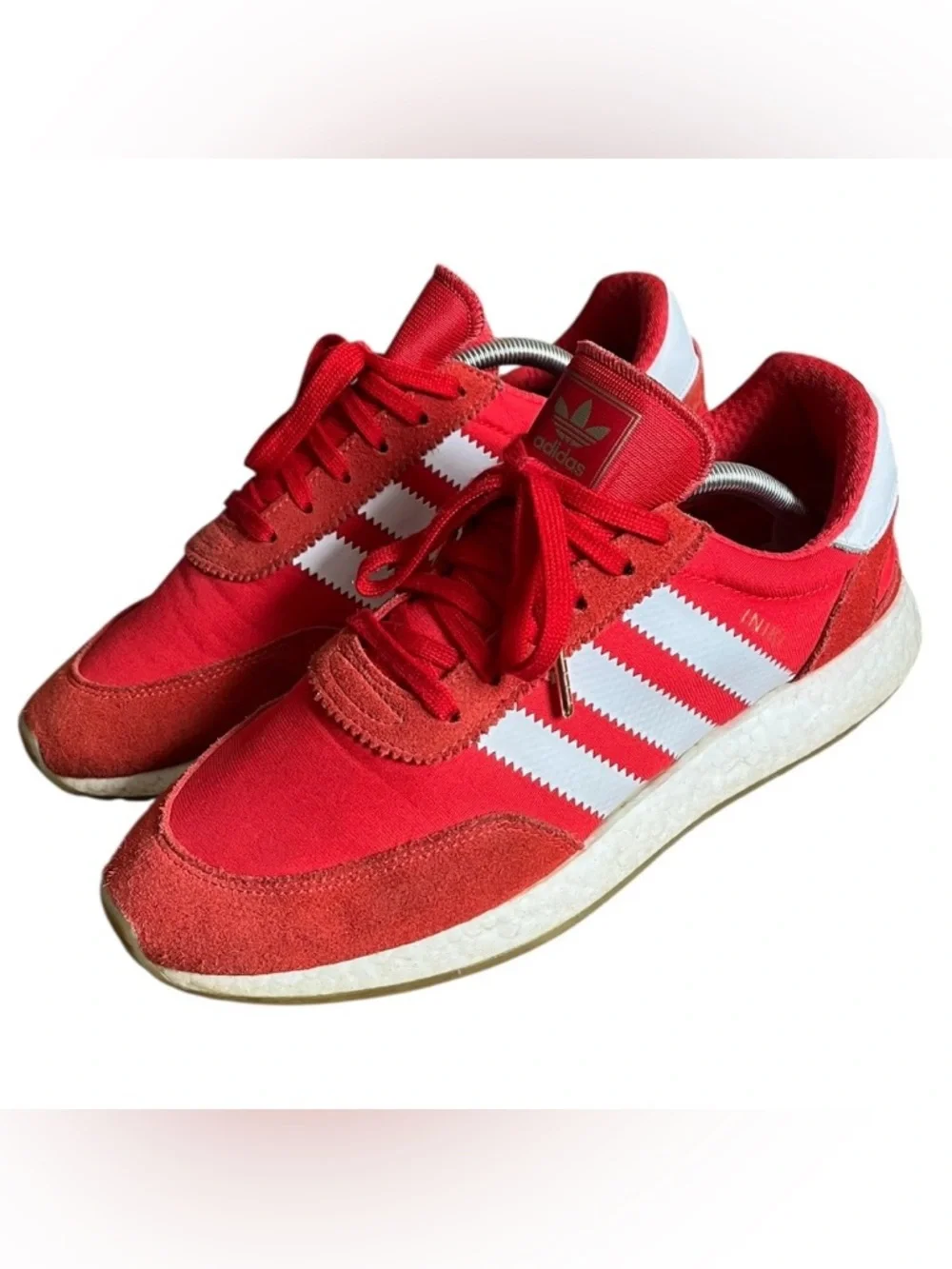 Adidas Iniki Runner Red White Mens 10.5 Sneakers BB2091 Athleisure Shoes